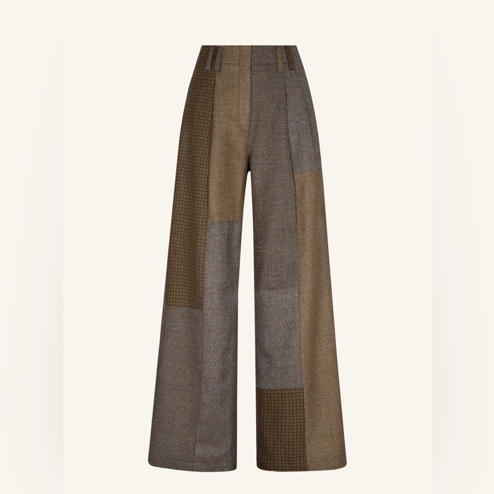 Patchwork Wool Trousers - Picture 2 of 13